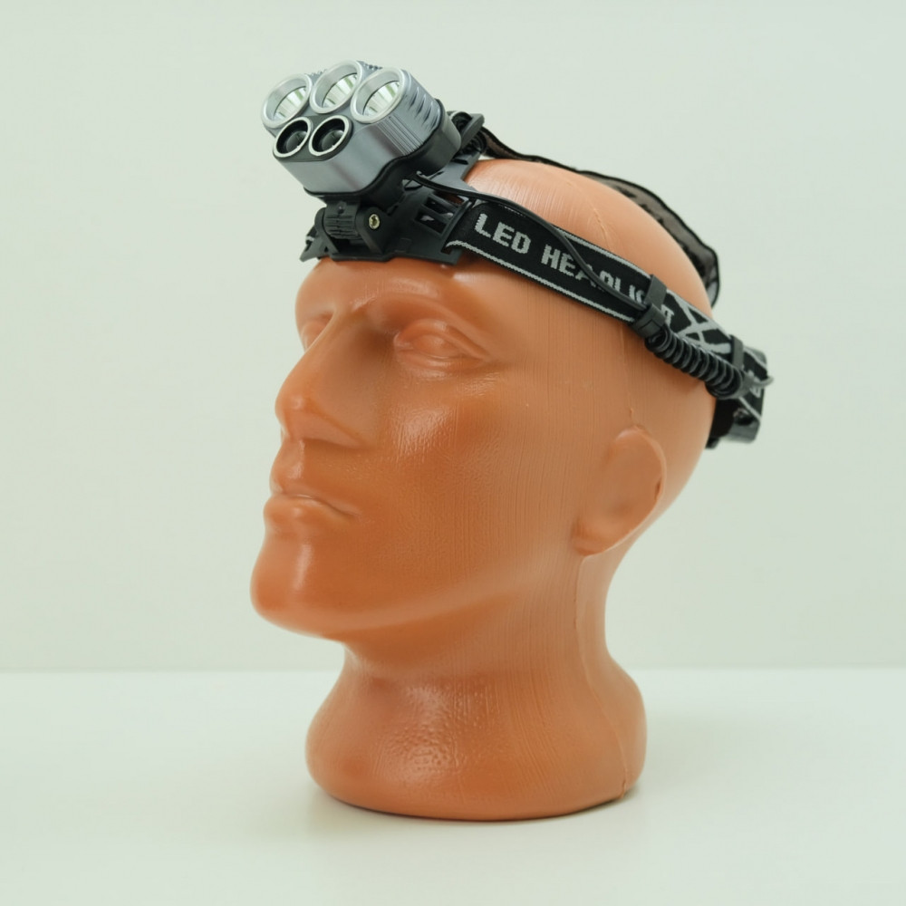 Налобный аккумуляторный фонарь Head Lamp 5 светодиодов (6 режимов работы, индикатор батареи) - фото 8 - id-p224307056