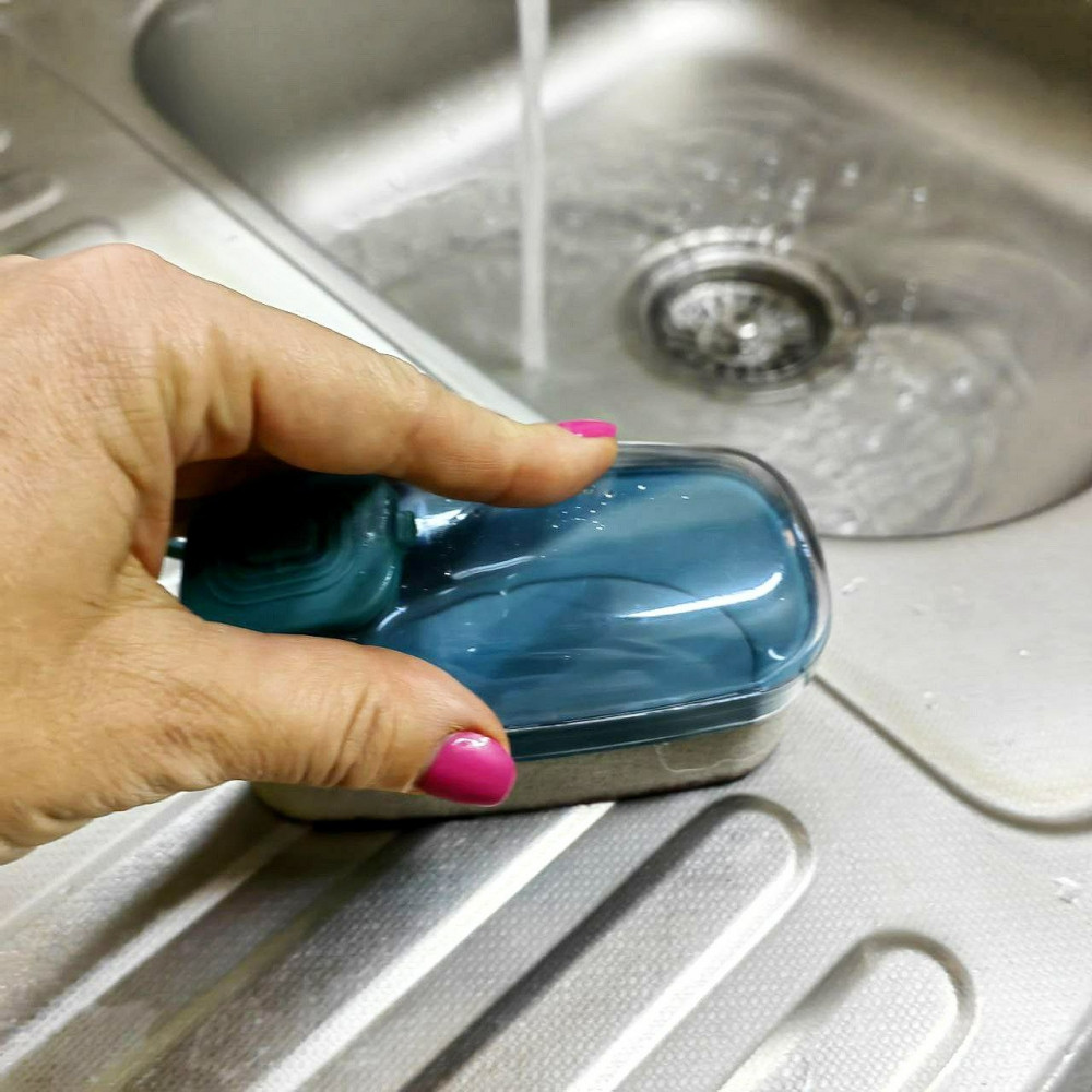 Многофункциональная губка для мытья посуды с дозатором для моющего средства Hydraulic cleaning Brush - фото 4 - id-p224307079