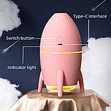 Увлажнитель (аромадиффузор) воздуха Ракета Rocket Humidifier HX-851 с подсветкой 350 ml Розовый, фото 7