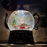 Светильник - ночник со снегом музыкальный декоративный на Рождество и Новый Год Happy Holiday Дед Мороз (2, фото 7