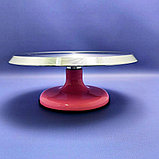 Металлическая подставка для торта/поворотный стол для кондитера на крутящейся ножке, -30.50 см, фото 3