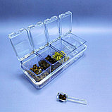 Набор баночек для специй 4 шт. с ложечками Crystal BOX / Органайзер для специй на подставке, фото 4