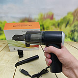 Портативный вакуумный мини пылесос для авто и дома 2 in 1 Vacuum Cleaner (2 насадки, черный), фото 3