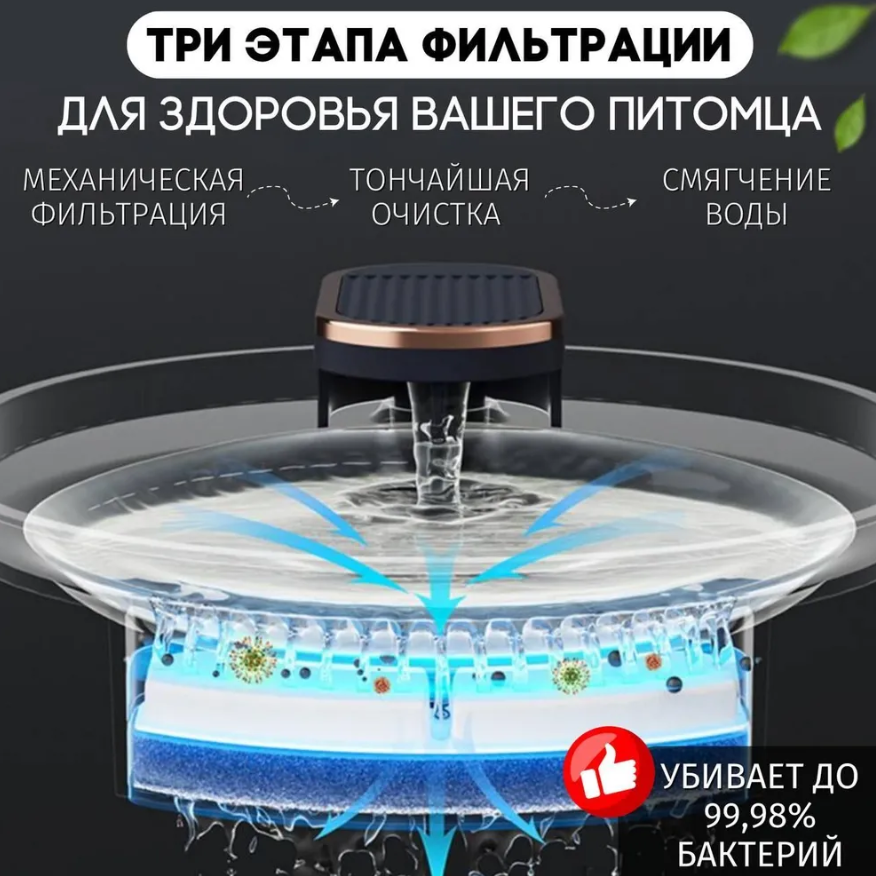 Автоматическая поилка для кошек и собак Pet Water Dispenser 2118 (емкость 3 л) Белая - фото 10 - id-p224307160