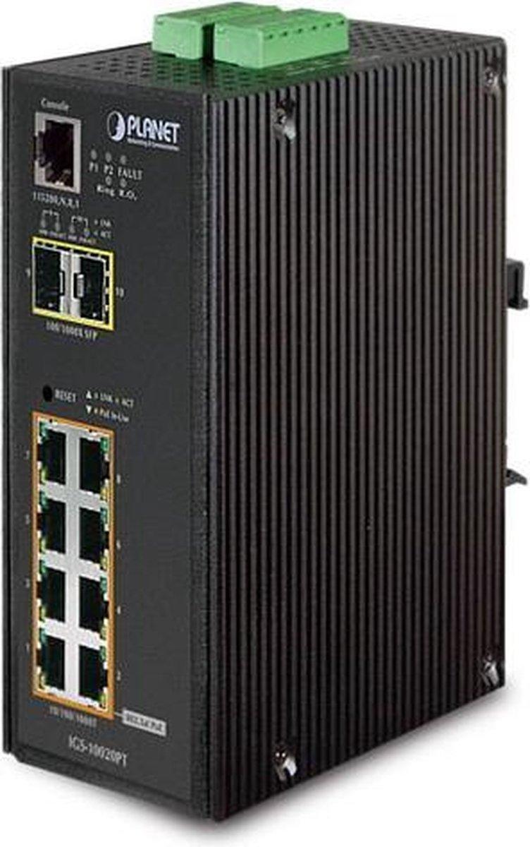 Коммутатор PLANET IGS-10020PT IP30 L2+ SNMP Manageable 8-Port Gigabit POE(Af) Switch + 2-Port Gigabit SFP - фото 1 - id-p224308756