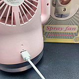 Настольный мини-вентилятор Кошка SPRAY FAN FY-80 (увлажнение и охлаждение, 3 режима обдува, USB), фото 3