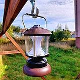 Кемпинговая лампа в стиле ретро Camping lantern 6602 с регулируемой яркостью (USB или батарейки, 3 режима, фото 8