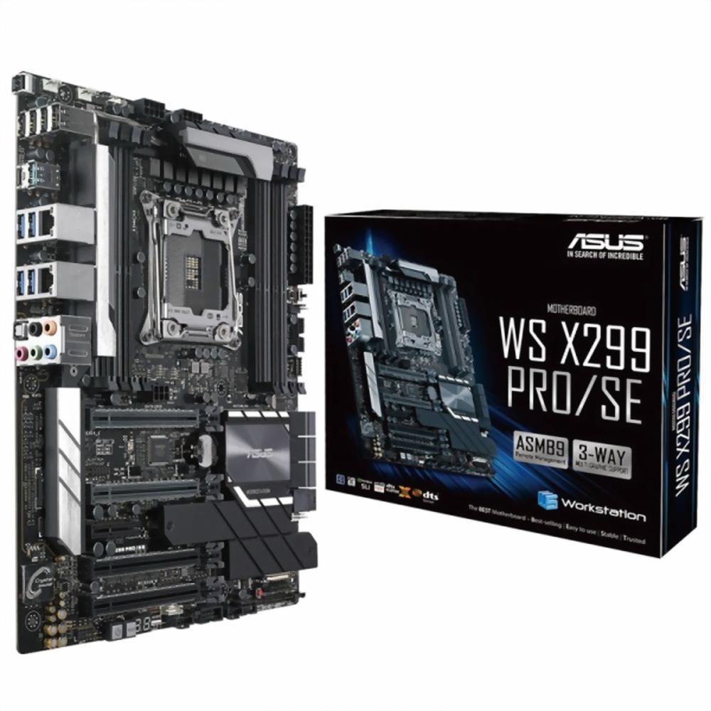 Материнская Плата Asus WS X299 PRO/SE Soc-2066 iX299 ATX 8xDDR4 6xSATA3 SATA RAID i210AT 2хGgbEth Ret - фото 1 - id-p224308826