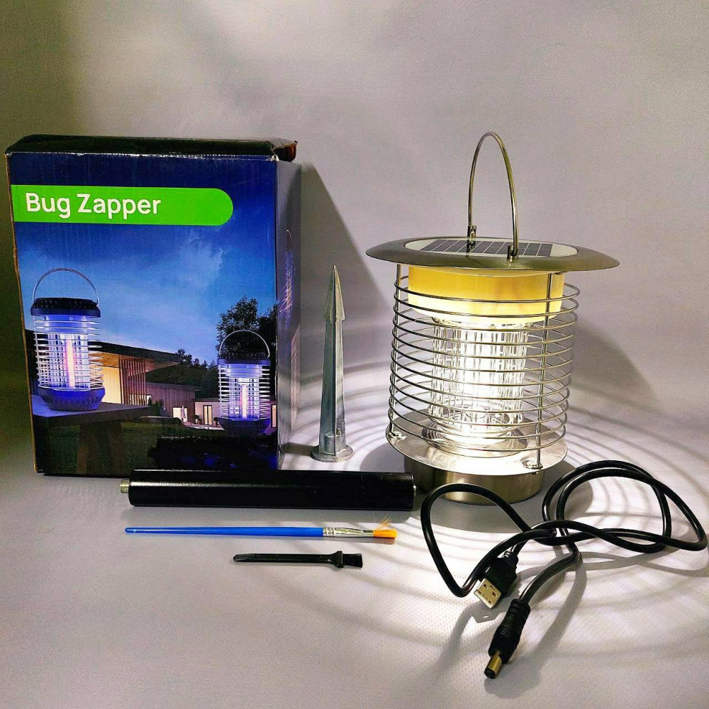 Антимоскитный уличный светильник-ловушка для комаров Bug Zapper JSD-003 на солнечных батареях или USB (режим - фото 9 - id-p224307286