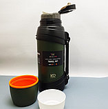 Термос вакуумный 2000 мл. Vacuum Sports из нержавеющей стали, чашка, клапан, ручка для транспортировки / Цвет, фото 4