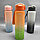 Бутылка для воды 1000 мл. с клапаном и разметкой / Двухцветная бутылка для воды и других напитков Бело-черная, фото 2