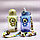 Бутылка Мишка в иллюминаторе с клапаном, трубочкой и ремешком 680 мл. / Наклейки в подарок Фиолетовый, фото 5