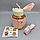 Бутылка Мишка в чехле с клапаном, трубочкой и ремешком 550 мл. / Наклейки в подарок Розовая, фото 8