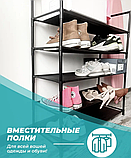 Напольная вешалка для обуви и одежды с полками и крючками New Simple floor Clothes Rack 5 ярусов 175х60х28 см., фото 5