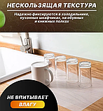 Коврик для холодильника, полок, ящиков 6 шт. / Набор силиконовых противоскользящих ковриков 45х30 см. Розовый, фото 9