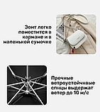 Мини - зонт карманный полуавтомат, 2 сложения, купол 95 см, 6 спиц, UPF 50 / Защита от солнца и дождя, фото 5