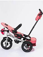 Детский трёхколесный велосипед трансформер Kids Trike Lux Comfort розовый (коралл) 6088, фото 6