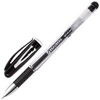 Ручка гелевая черная BRAUBERG, 141180 корп прозр, узел 0,5 мм, рез.держат.