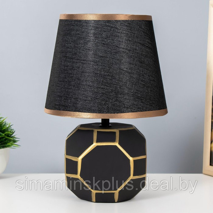 Настольная лампа "Нео" E14 40Вт черно-золотой 20х20х29 см - фото 1 - id-p224311245