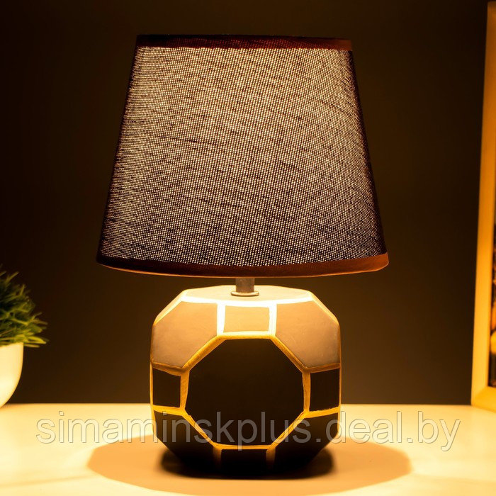 Настольная лампа "Нео" E14 40Вт черно-золотой 20х20х29 см - фото 3 - id-p224311245