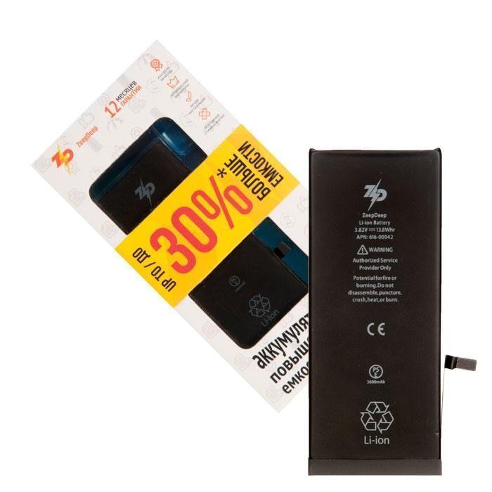 Аккумулятор (батарея) для телефона iPhone 6S plus ZeepDeep +31% увеличенной емкости: батарея 3600 mAh, - фото 1 - id-p224311782