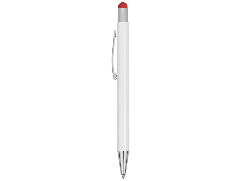 Ручка металлическая шариковая Flowery со стилусом и цветным зеркальным слоем, белый/красный - фото 4 - id-p224312978
