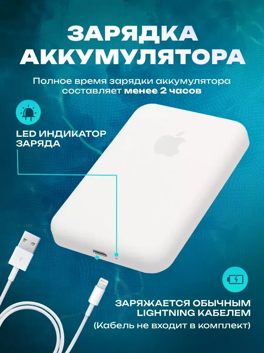 Беспроводная зарядка XSet на iphone 5000 / Магнитный аккумулятор - фото 4 - id-p224312005