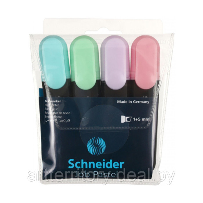 Набор текстовых маркеров Schneider JOB (4 штуки, пастель) - фото 1 - id-p224314254