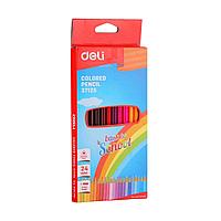 Карандаши цветные DELI Colored Pencils "Back to School", 24 цвета
