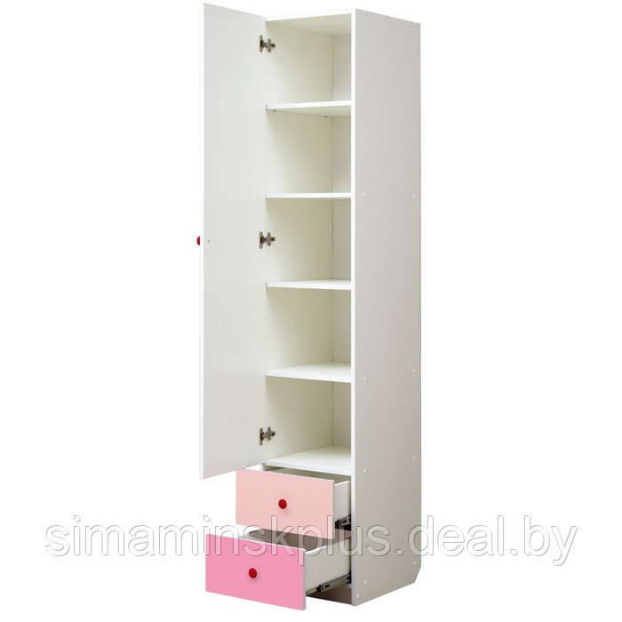 Шкаф с фотопечатью «Совята 1.2», 400×490×2100 мм, белый / розовый / светло-розовый - фото 2 - id-p224315087