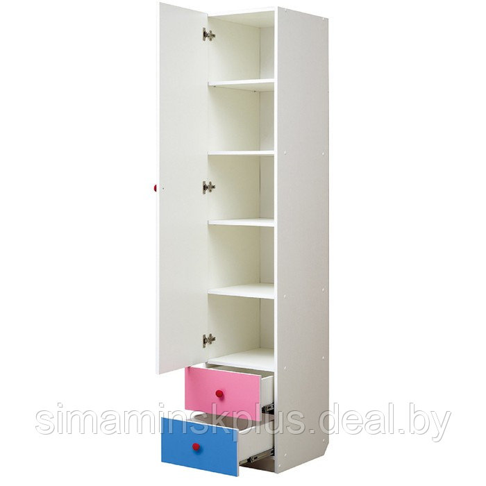 Шкаф с фотопечатью «Совята 1.1», 400×490×2100 мм, цвет белый /синий / розовый - фото 2 - id-p224315088