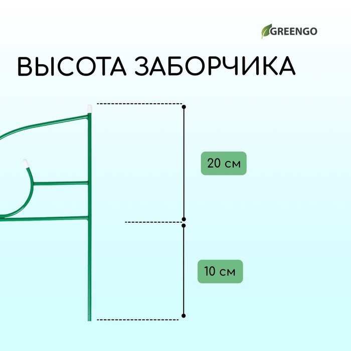 Ограждение декоративное, 50 × 295 см, 5 секций, металл, зелёное, «Классик 2» - фото 3 - id-p224315109