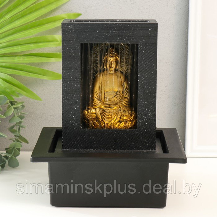 Фонтан настольный от сети, подсветка "Медитация золотого Будды в гроте" 21х17,5х25 см - фото 7 - id-p224315430