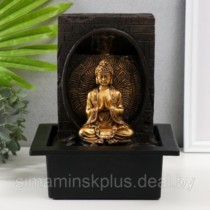 Фонтан настольный от сети, подсветка "Будда медитация в гроте" 21х17,5х26 см - фото 1 - id-p224315437