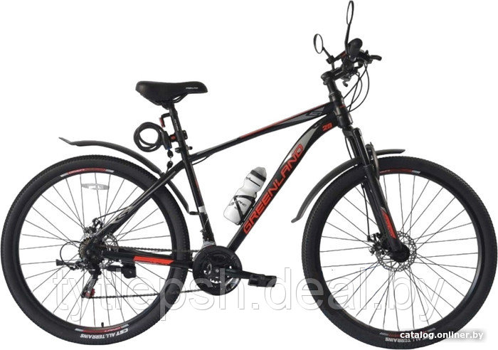 Велосипед GREENLAND SCORPION 29 (2024) (черный/красный)