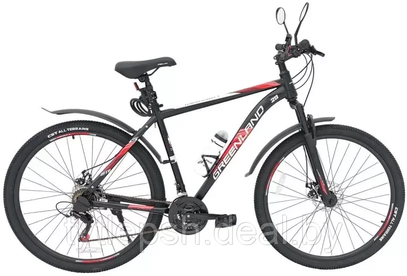 Велосипед GREENLAND MERCURY 29 (2024) (черный/красный)