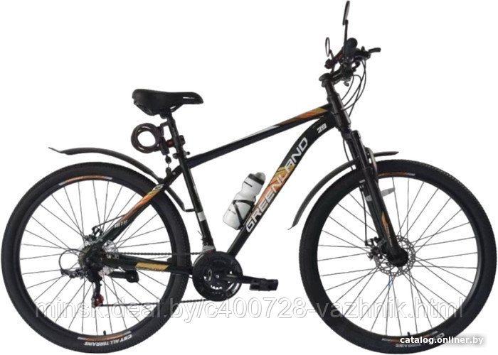 Велосипед GREENLAND MERCURY 29 (2024) (черный/оранжевый)