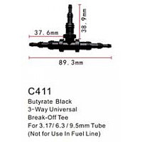 C0411(universal) Forsage клипса Тройник разветвитель для шлангов (100шт/уп.)