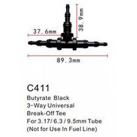 C0411(universal) Forsage клипса Тройник разветвитель для шлангов (100шт/уп.)