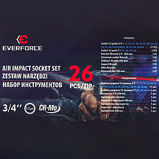 Набор трещотка с головками Everforce EF-68262-9MPB (26 предметов), фото 3