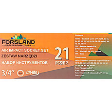 Forsland-6212-5MPB Forsland Набор инструментов ударных 21пр. 3/4" (6гр.), фото 3
