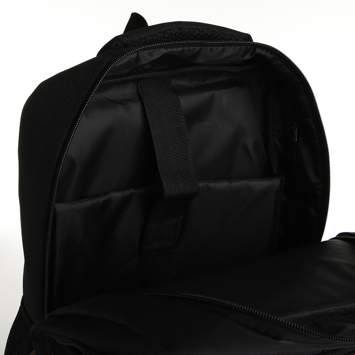 Рюкзак, 30*15*45, 2 отд на молнии, 2 н/к, 2 б/к, отд для ноут, USB, светоотраж, черный - фото 4 - id-p224328287