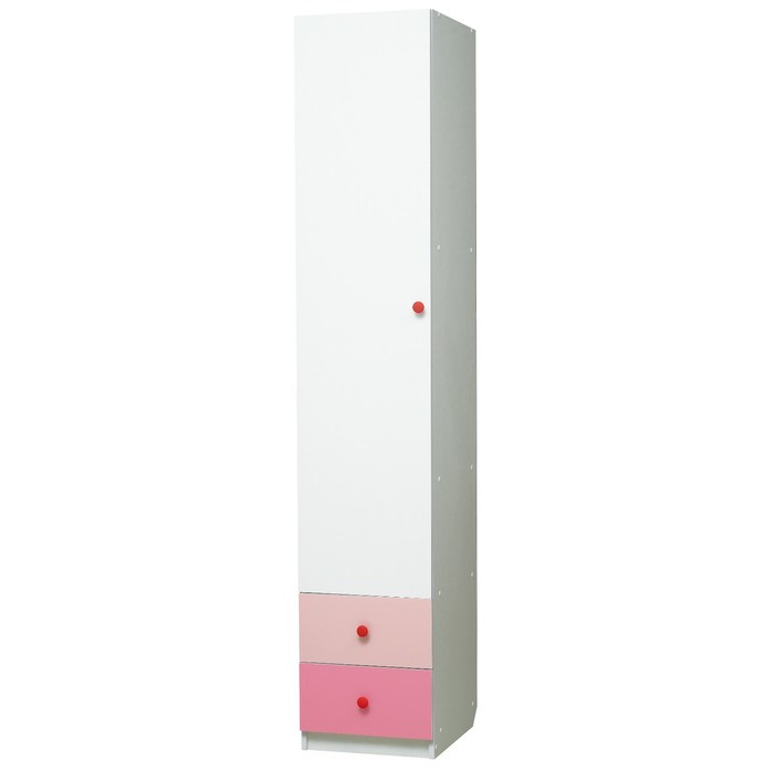 Шкаф с ящиками «Радуга», 400×490×2100 мм, цвет белый / розовый / светло-розовый - фото 1 - id-p224334727