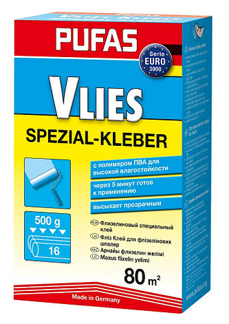 Клей для обоев PUFAS Флизелиновый EURO 3000 (до 75 м2) 500 г, фото 2