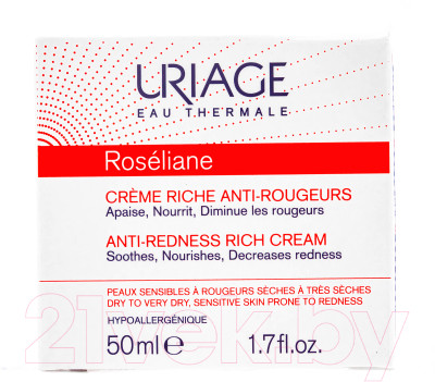 Крем для лица Uriage Roseliane Creme Riche Anti-Rougeurs Против покраснений - фото 2 - id-p224337420