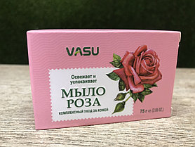 Мыло Роза освежающее и успокаивающее Rose Soap Vasu, 75 гр Индия