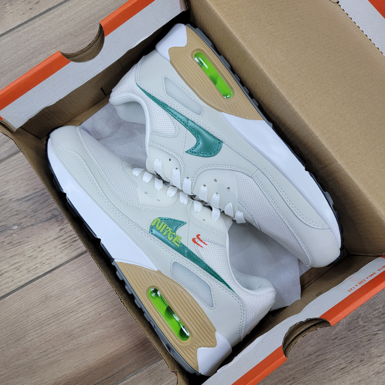 Кроссовки Nike Air Max 90 SE White Neptune Green - фото 6 - id-p224355556