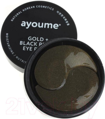 Патчи под глаза Ayoume Gold+Black Pearl Eye Patch от темных кругов - фото 1 - id-p224352604