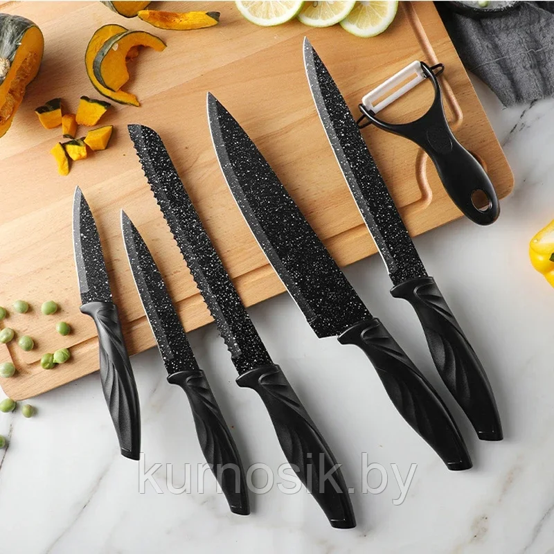 Набор кухонных ножей Royalty Line из нержавеющей стали, 6 шт - фото 3 - id-p224360226