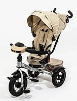 Детский трёхколесный велосипед трансформер Kids Trike Lux Comfort бежевый 6088